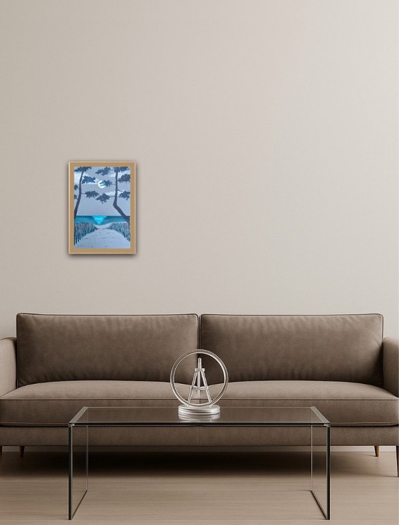 Image 1 of Inkt op getint papier.  Formaat 30x21cm.