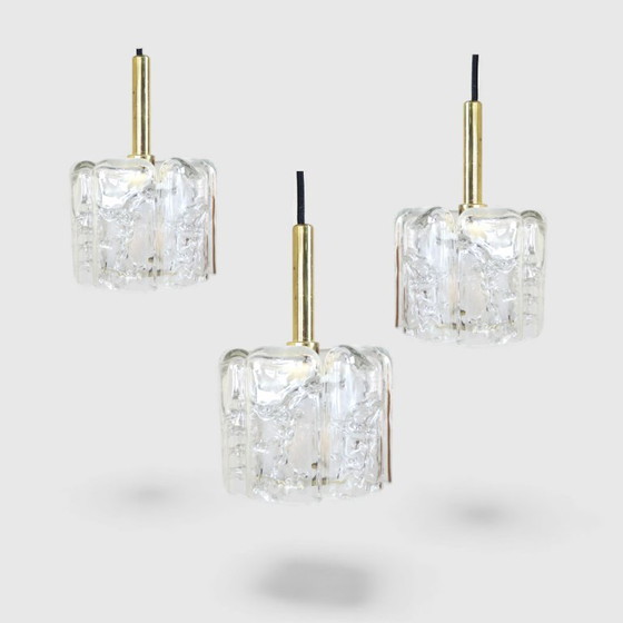 Image 1 of Design-Pendelleuchte Doria Eisglas