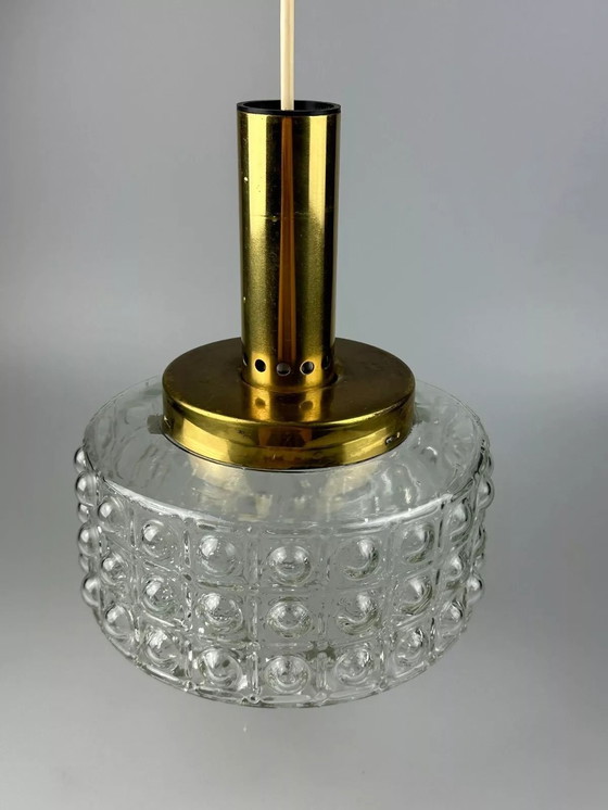Image 1 of Lampada a sospensione VEB anni '60-'70, lampada da soffitto a bolle, ottone, vetro, design spaziale