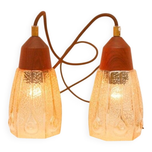Suspensions en verre de Pukeberg, Suède, années 1960, lot de 2