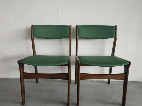 Image 1 of Chaises de salle à manger vintage danoises en teck des années 1960 (style Erik Buch)