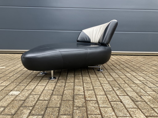 Leolux Kikko Chaise longue relax Senso cuero negro ¡¡¡ZGAN!!!