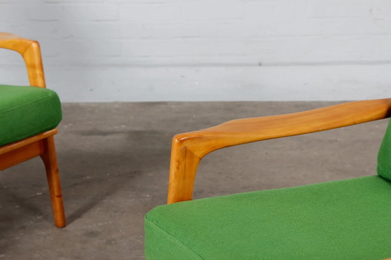 Set of 2 Vintage design easy Chair Armchairs 1960s 1970s Knoll – Wood, Scandinavian (photo 3 of 17)