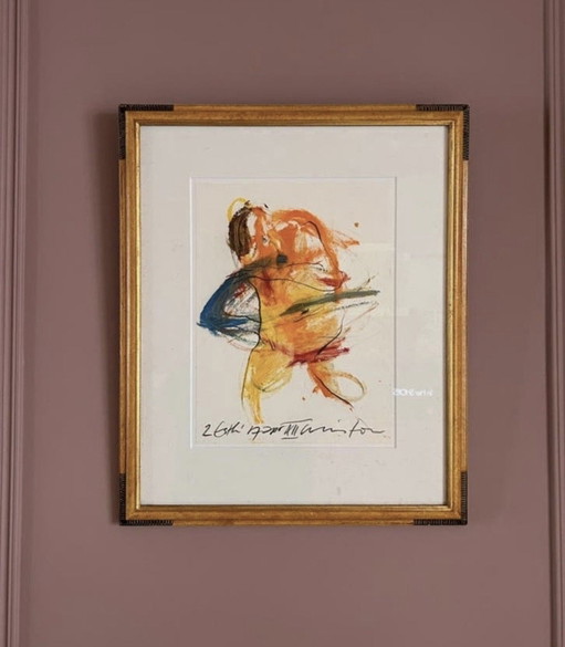 Set aus 2 signierten abstrakten Kunstwerken – Ausdrucksstarke moderne Kunst – Gerahmt