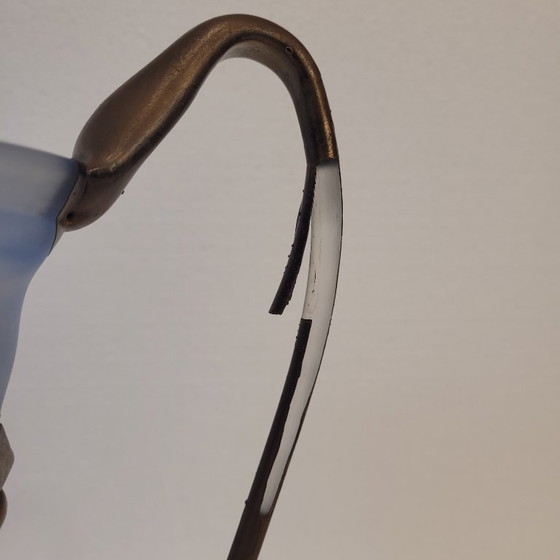 Image 1 of Violet glass jug with gold decorations, 80's - France