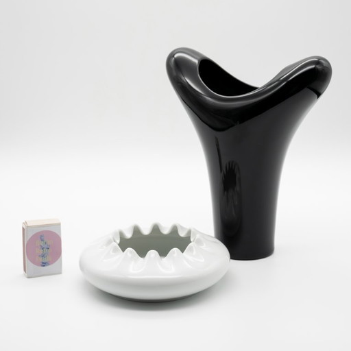 Rosenthal Studio Line Glossy Porcelaine Noire SPIRIT Vase & Ashtray Platt & Young