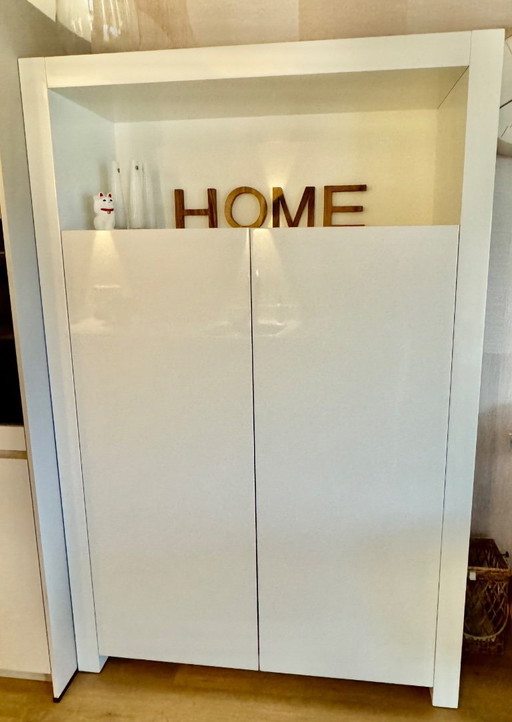 Weiß hochglänzend, ral 9016, Ablageschrank