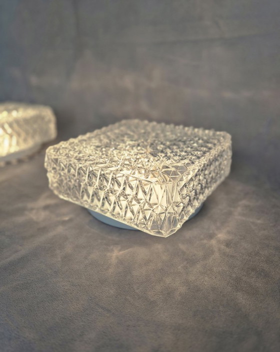 Image 1 of Vintage MASSIVE 70572 Crystal Ceiling/Wall Light | 20x20cm | E27 | Elegant Glass Fixture