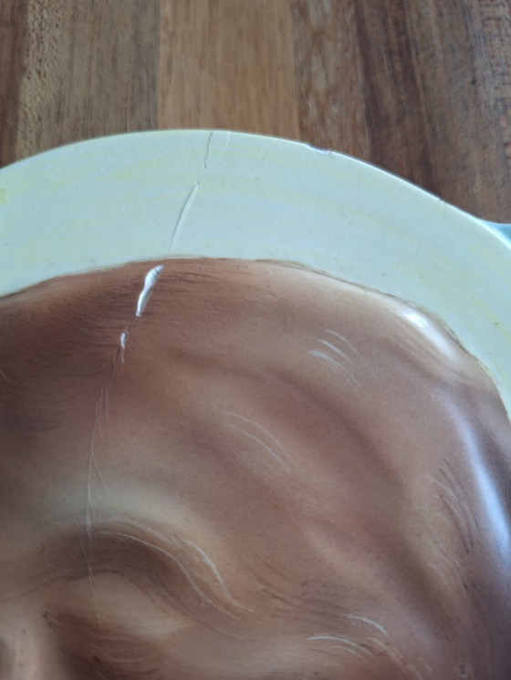 Image 1 of Placa en relieve de cerámica policromada italiana