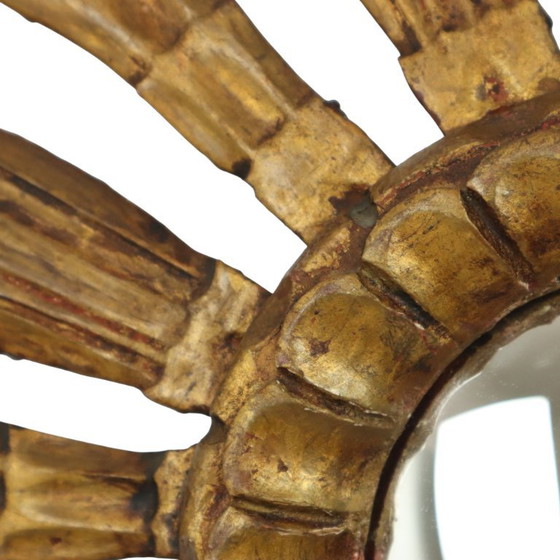 Image 1 of Wooden Sun Mirror Sunburst 70cm