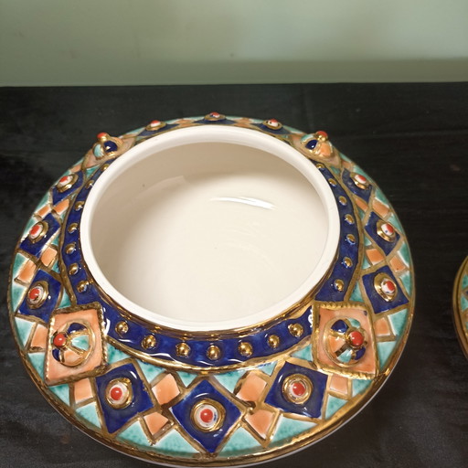 Prachtige Handbeschilderde Keramieken Bonbonnière – Samir Hamiane (2009) – beeldhouwkunst, Ceramic (photo 2 of 5)