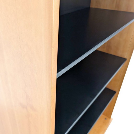 2x Midcentury Bookcase Steelcase mcm Vintage Design Shelf, Metal, Wood, Black (photo 7 of 9)