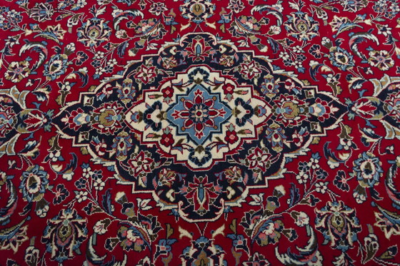 Image 1 of Handgeknüpfter Kashan Kork Orientteppich – 300 x 195 cm – Klassisches Rot & Feinste Handarbeit