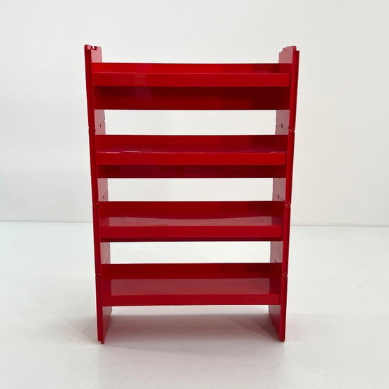 Image 1 of Rode modulaire Jeep-boekenkast van De Pas, D'Urbino en Lomazzi voor BBB, jaren 70.