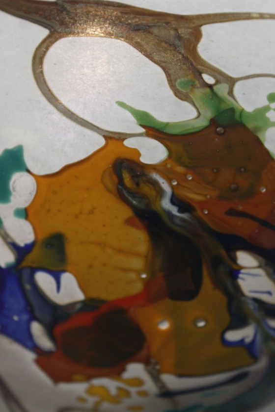 Image 1 of Pascal Guyot in Biot – Glaspastevase mit abstrakter Dekoration, Frankreich 2003