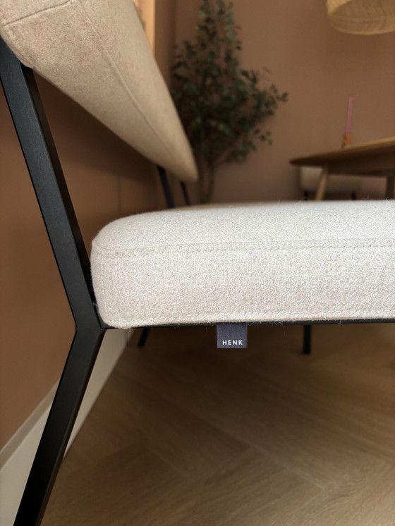 Image 1 of Studio Henk - Coode dining table bench and three Co Chair chairs set (facet beige fabric 1037)