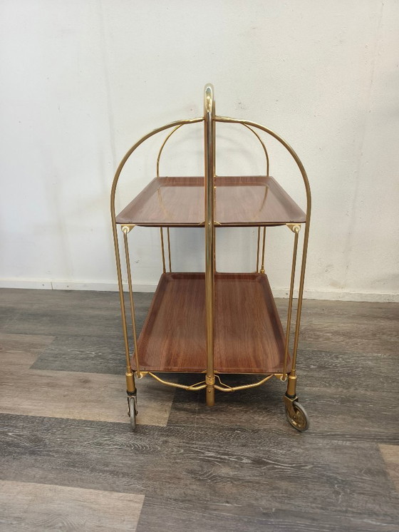 Image 1 of Mesa de comedor de los años 60, carrito auxiliar, fabricante Gerlinol