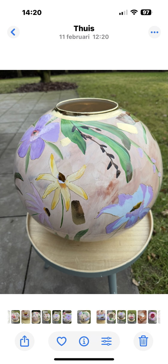 Image 1 of Vaso XL nuovo dipinto a mano VIBE Art