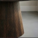 Dining table Japandi round mango wood dark brown 150cm