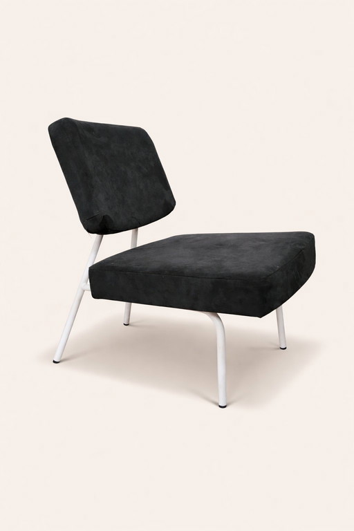 Vintage fauteuil buisframen/zwart