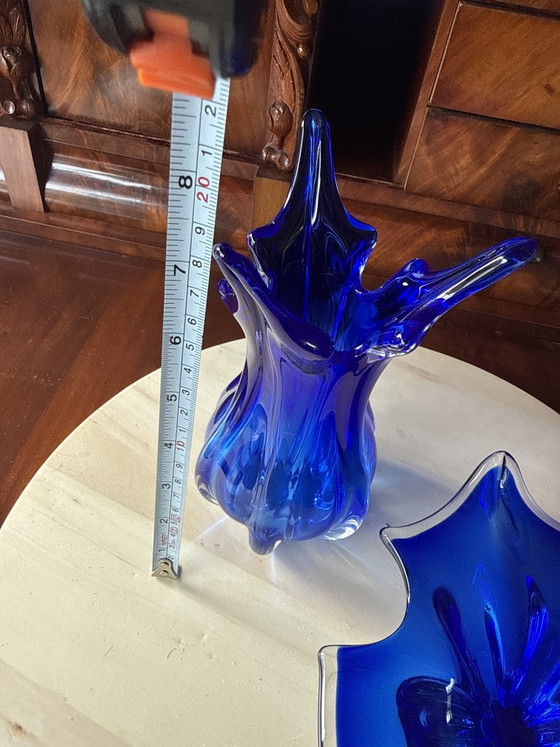 Vintage MCM Bohemian vase and small bowl – Glass (photo 8 of 10)