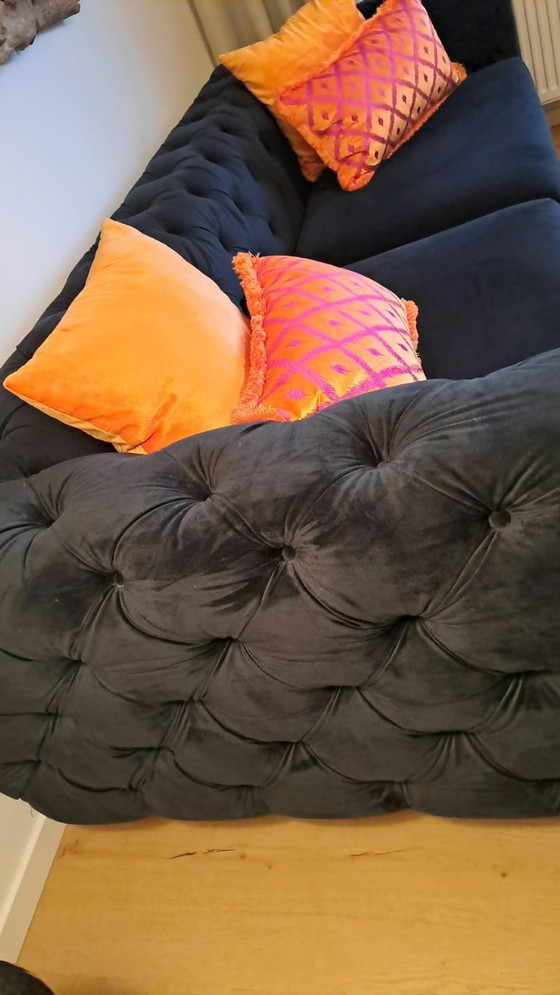 Sofa mit einem Sessels – Sofagarnitur, Samt (photo 4 of 6)