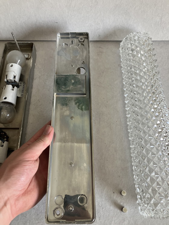 Image 1 of Wunderschöne Wandlampen aus prismatischem Kristall von Glashütte Limburg