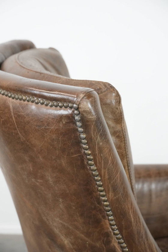 Image 1 of Vintage rundleren fauteuil met prachtige en sprekende kleuren