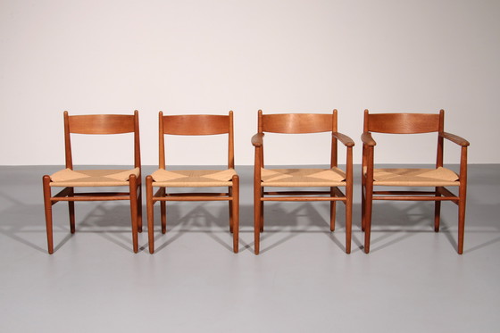Image 1 of Dining chairs by Hans Wegner for Carl Hansen & Søn, Denmark 2 CH37 and 2 CH36
