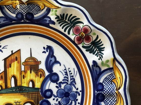 Image 1 of Plat P. Zouilly - Céramique Espagnole Vintage - Diamètre 31 cm