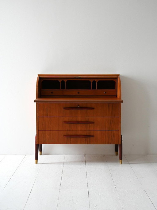 Bureau secrétaire scandinave en teck des années 1950/60