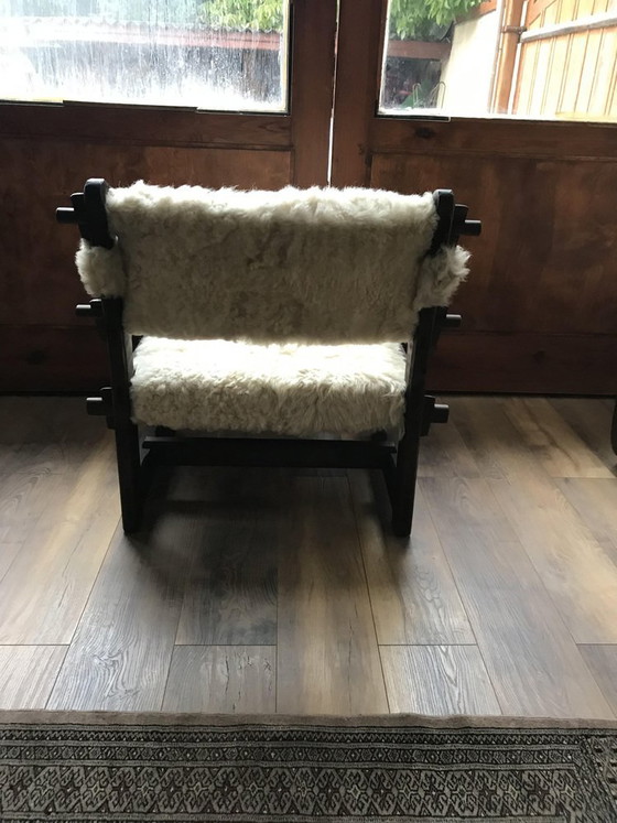 Set of Side Chairs in Lambs Wool – Adjustable recliner chair, Mid Century Modern (photo 8 of 8)