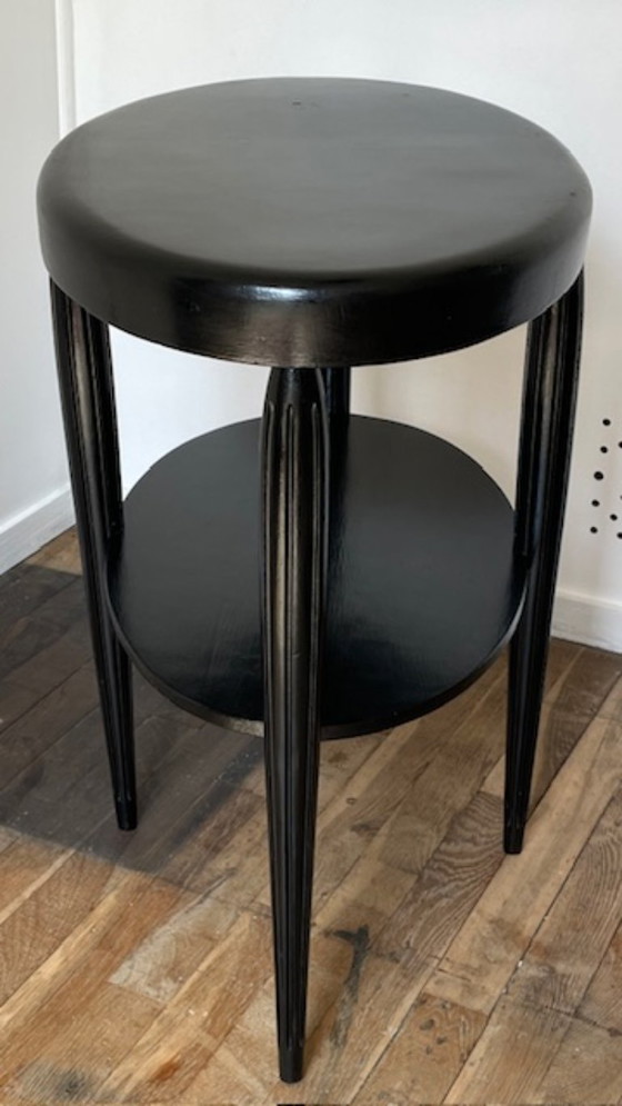 Image 1 of Art Deco Black Wood Console Table