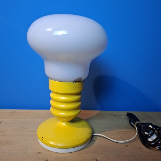 Image 1 of Mid-century Italian space-age table lamp glass metal