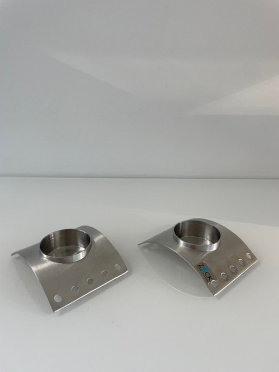 Image 1 of 2x Portacandele ZACK in acciaio inox