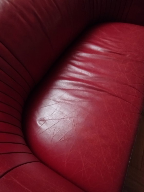 Image 1 of 2-seater sofa and leather armchair (sold together or separately)