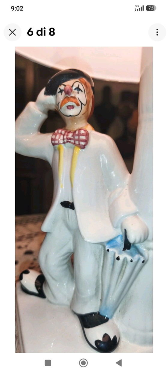 Vintage Ceramic Clown Table Lamp, Height 40 cm (photo 6 of 9)