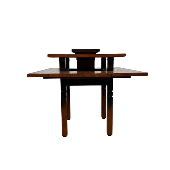 Houten twee-laags bijzettafel, Bruin, Vintage (foto 4 van 6)