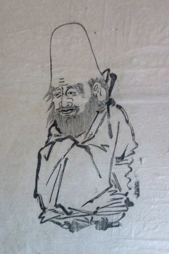 Image 1 of Dipinto Fukurokuju, Giappone, metà del XX secolo