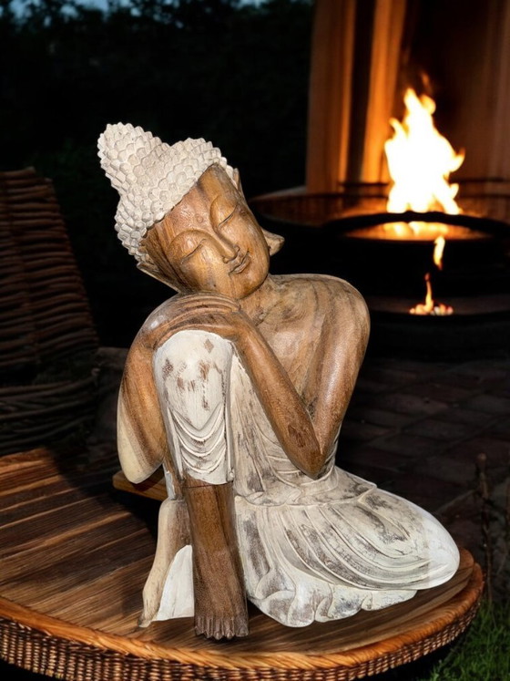 Bouddha en bois fait main – Statue apaisante – 53 cm – Objets déco, Wood (photo 5 of 5)