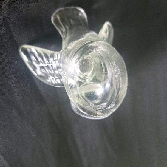 Image 1 of Uranium glass bird candlesticks Boyd -Parish)