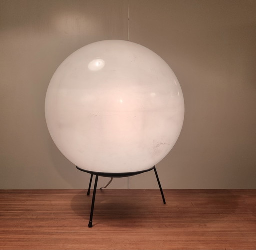 Large plastic moon-like globe table lamp by Raak, 1970s