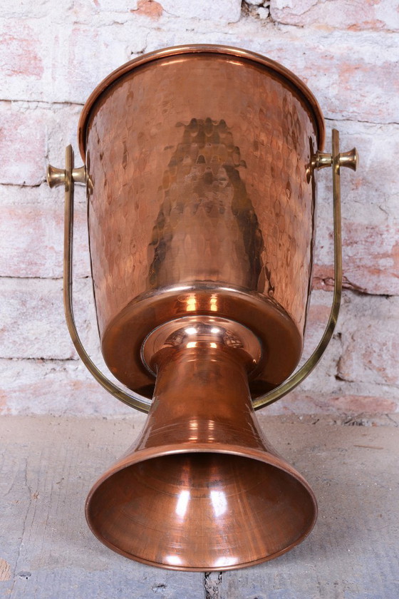 Original Art Deco Standing Champagne Cooler, Brass, Copper, France, 1920s, Table accessories, Metal, Brown (photo 7 of 11)
