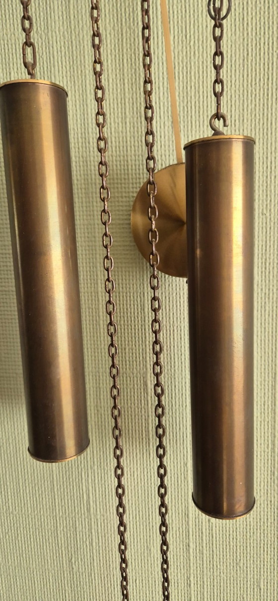 Junghans wandklok, hout en goudkleurig, Klokken, Metaal, Bruin, Vintage (foto 4 van 5)
