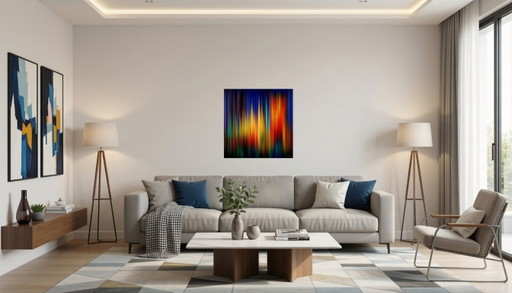 Moderne abstrakte Malerei "Equalizer 2.0" / (60x60 Cm)