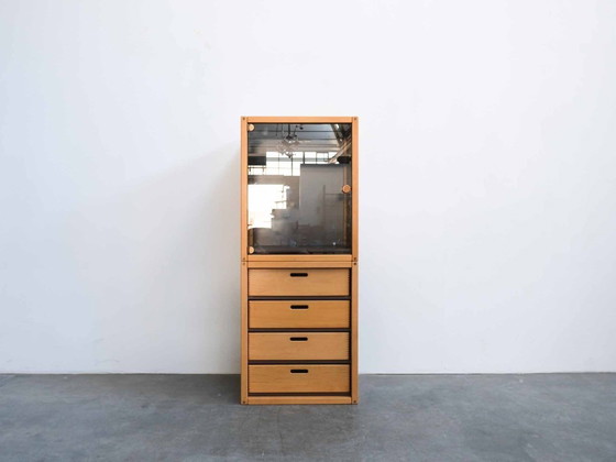 Image 1 of ARKIVA Flötotto armoire à plans | Meuble d'archives vintage avec vitrine | conception de tidløs