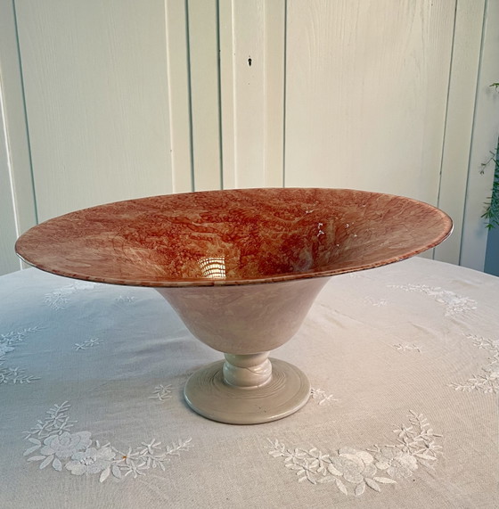 Image 1 of Grande ciotola vintage Vidrios San Miguel in vetro riciclato con piedistallo – forma a calice