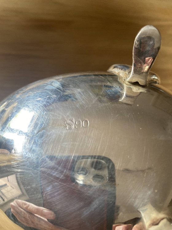 Image 1 of Salsera plateada Art Nouveau de los años 90