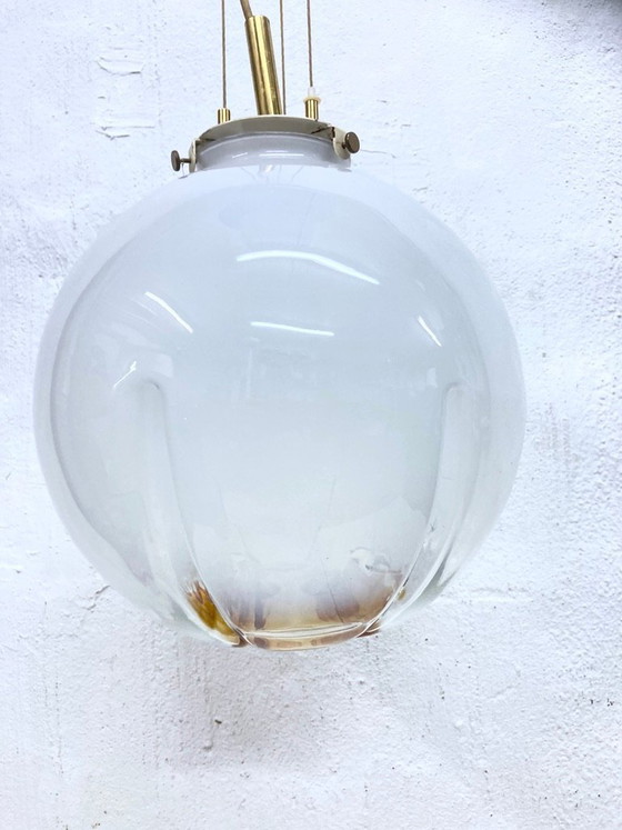 Image 1 of Lampada a sospensione italiana a globo in vetro, stile metà secolo, anni '60/'70.