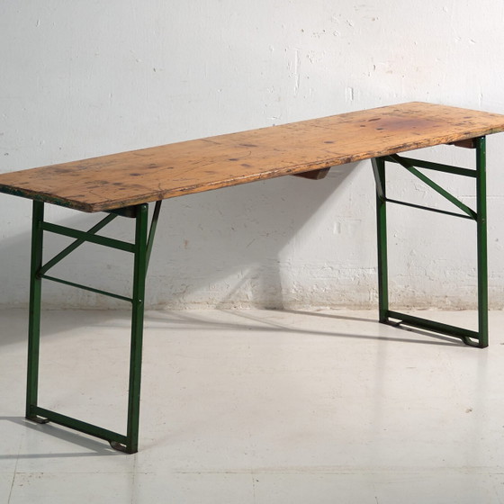 Tavolo da giardino antico in legno di pino – Germania, circa 1960 – Tavoli da giardino, polished steel (photo 4 of 40)